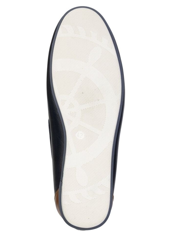 GINO GALANTE, klassische Herren-Slipper, mit Lederdurchz&uuml;gen MARINE-COGNAC