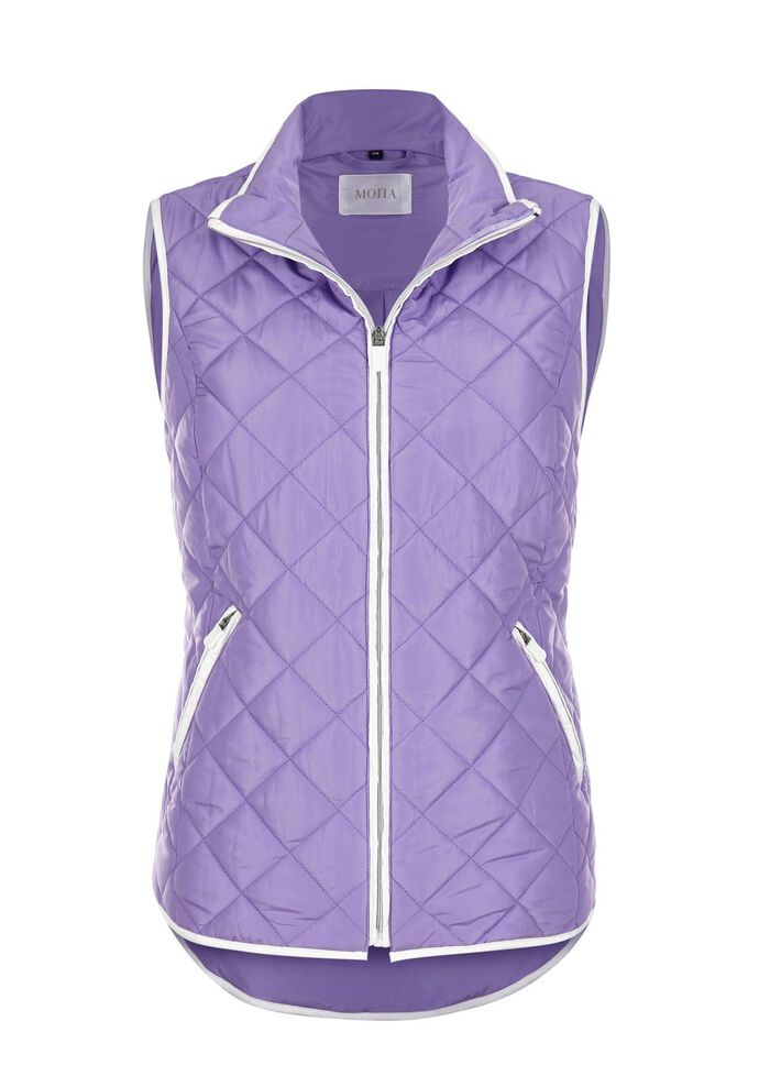 Steppweste mit Kontrastpaspelierung 