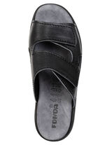 Bequeme Herren-Pantoletten, Weite K, mit Klettverschluss SCHWARZ