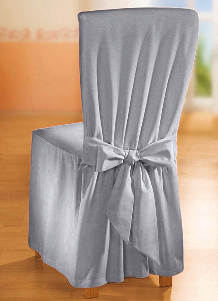 Elegante Stuhlhusse mit Bindeb&auml;ndern 