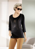 Shirt mit kontrastfarbenen Zierpl&auml;ttchen 