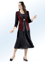 Rock mit Sonnenplissee-Falten SCHWARZ