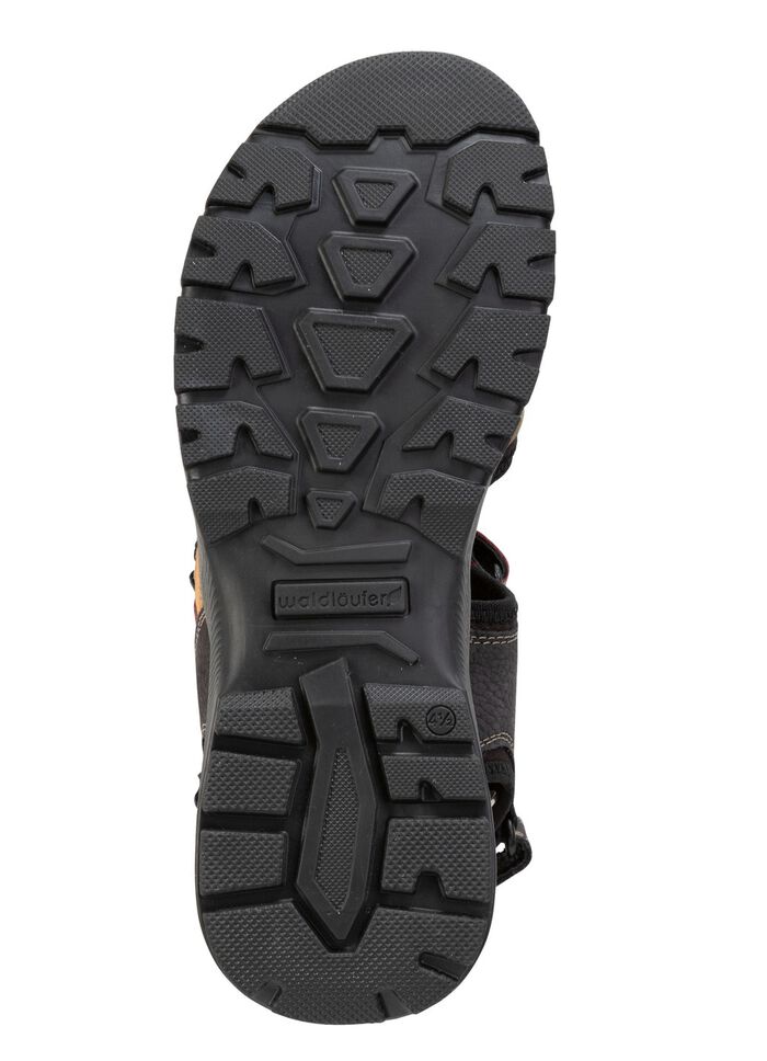 Waldläufer, sporliche Damen-Sandalen, Weite H, mit herausnehmbarem Fußbett SCHWARZ-BUNT