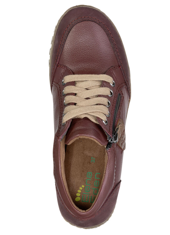 ELENA EDEN, bequeme Damen-Schnürschuhe, Weite G, mit herausnehmbarem Fußbett BURGUND