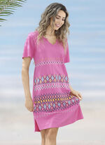 Zweierpack Kleider mit platziertem Druckdessin, aus reiner Baumwolle 