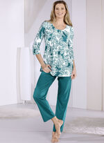 Schlafanzug mit 3/4 langen Ärmeln und langer Hose  