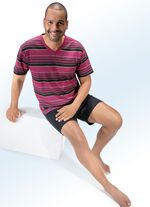 Zweierpack Shortys mit V-Ausschnitt und Brusttasche 1X BEERE, 1X GRAU