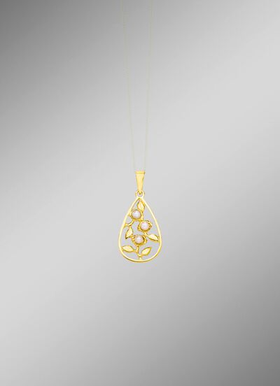 Eleganter Anh&auml;nger im Blumendesign mit S&uuml;&szlig;wasser-Zuchtperlen 