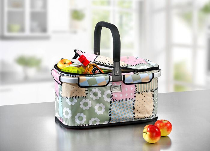"Genius" Patchwork Einkaufskorb mit Rei&szlig;verschluss 