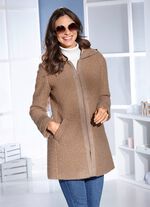 Longjacke mit fester Kapuze 