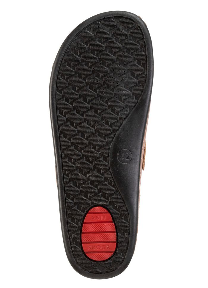 Pantolette aus Nappaleder mit luftiger Perforation COGNAC