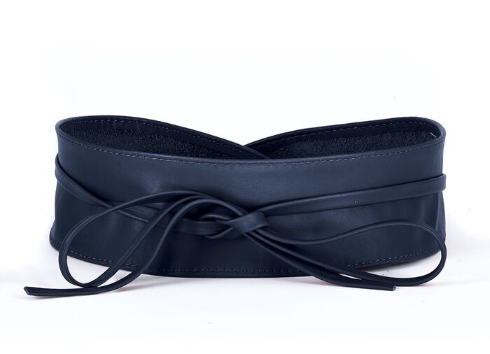 Modischer Leder-Bindeg&uuml;rtel, 8 cm breit  DUNKELBLAU