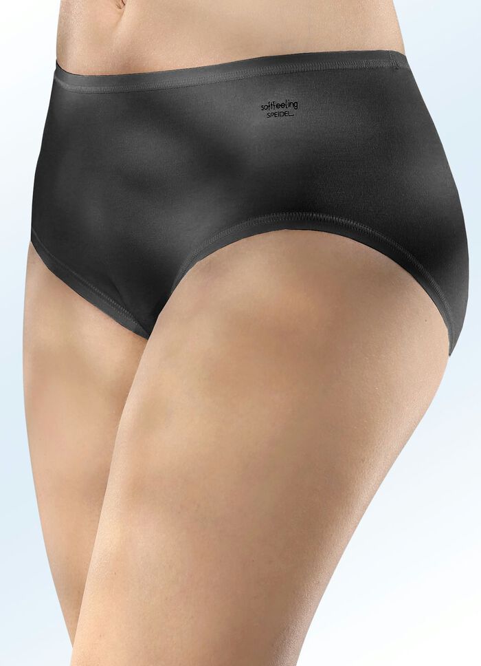 Speidel Dreierpack Slips mit flachen, elastischen Abschl&uuml;ssen SCHWARZ