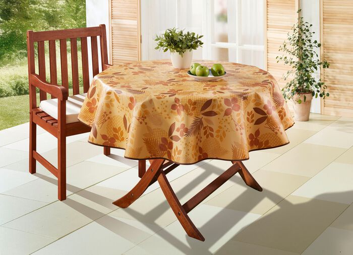 Wachstuch-Tischdecke mit Bl&auml;tter-Motiv TERRA