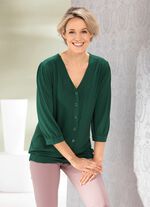 Shirtbluse mit durchgehender Knopfleiste in 2 Farben GRÜN