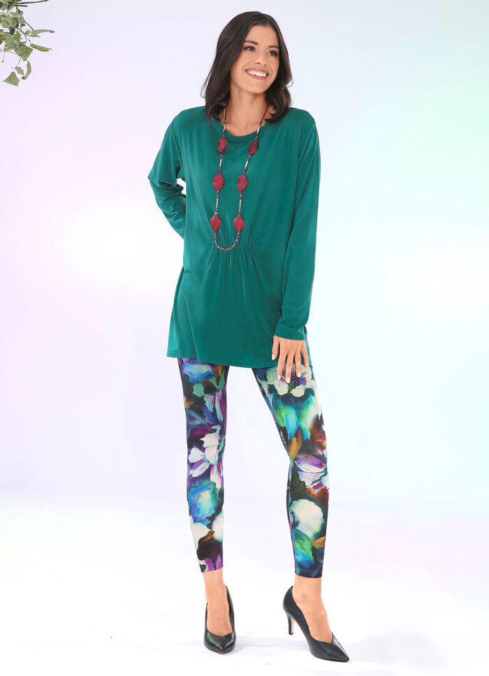 Longshirt mit Raffung in 3 Farben GRÜN