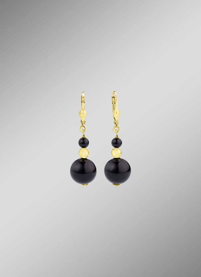 Ohrringe mit echtem schwarzen Achat 