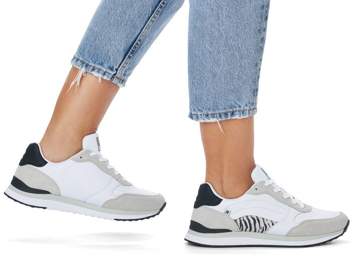 Rieker Sneaker mit interessantem Zebra-Druck WEISS
