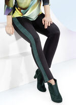 Leggings mit Verloursleder-Imitat-Einsätzen SCHWARZ-TANNE