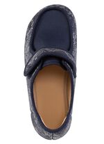 ELENA EDEN Hausschuh aus teilweise gl&auml;nzend bedrucktem Textilmaterial BLAU