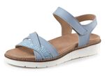 ELENA EDEN, modische Damen-Sandale, Weite H, mit herausnehmbarem Fu&szlig;bett BLEU