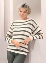 Pullover mit Glitzerakzenten ECRU-OLIV-BEIGE