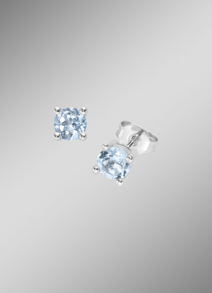 Zeitlose Eleganz: Ohrstecker mit beh. Blautopas 