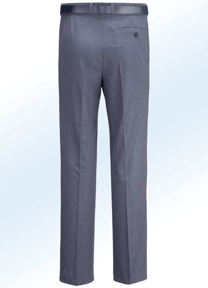 Melierte Hose in 4 Farben mit Bundfalten RAUCHBLAU