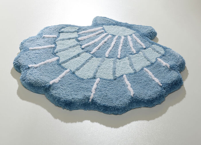 Barfußweiche Badgarnitur in Muschel-Optik BLAU