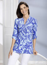 Shirt-Tunika mit Stehkragen 