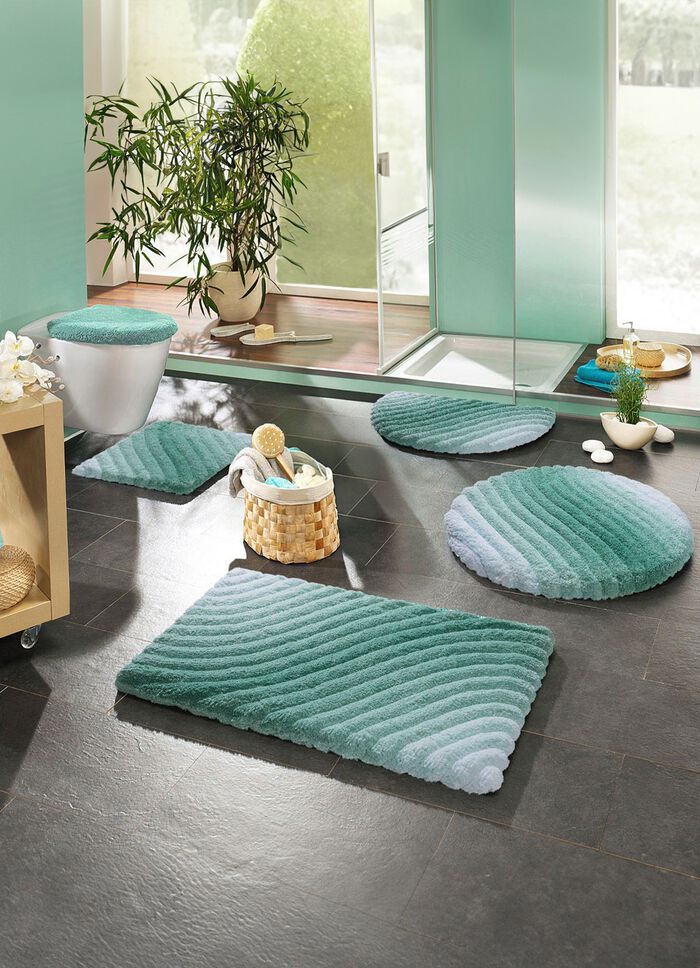 Barfu&szlig;weiche Badgarnitur mit latexierter R&uuml;ckseite KARIBIKGR&Uuml;N