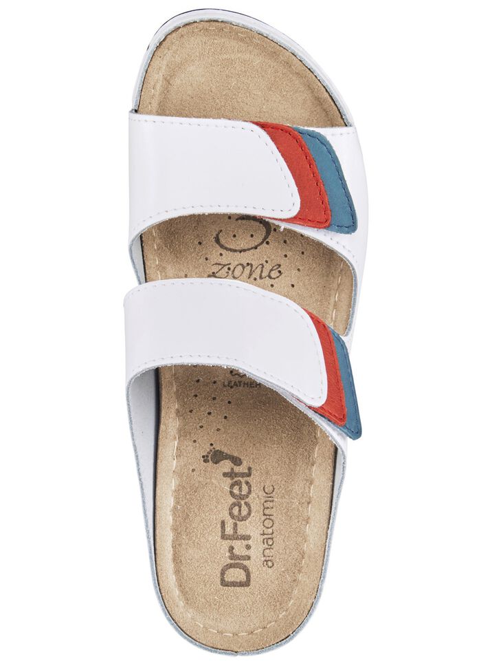 ELENA EDEN Pantolette mit Kontrast-Eins&auml;tzen WEISS