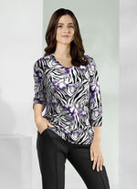 Shirt mit abgerundetem V-Ausschnitt 