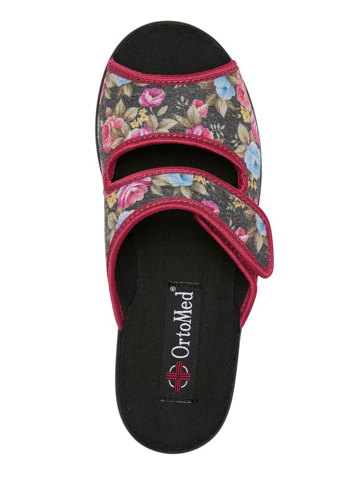 Zweierpack, klassische Damen-Hausschuhe, Weite H, mit Klettverschluss 