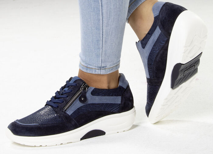 Waldl&auml;ufer Schn&uuml;rschuh mit bester Abrollfunktion BLAU