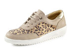 ELENA EDEN Schn&uuml;rschuh mit cognacfarbenem Leo-Print CAMEL-GOLD