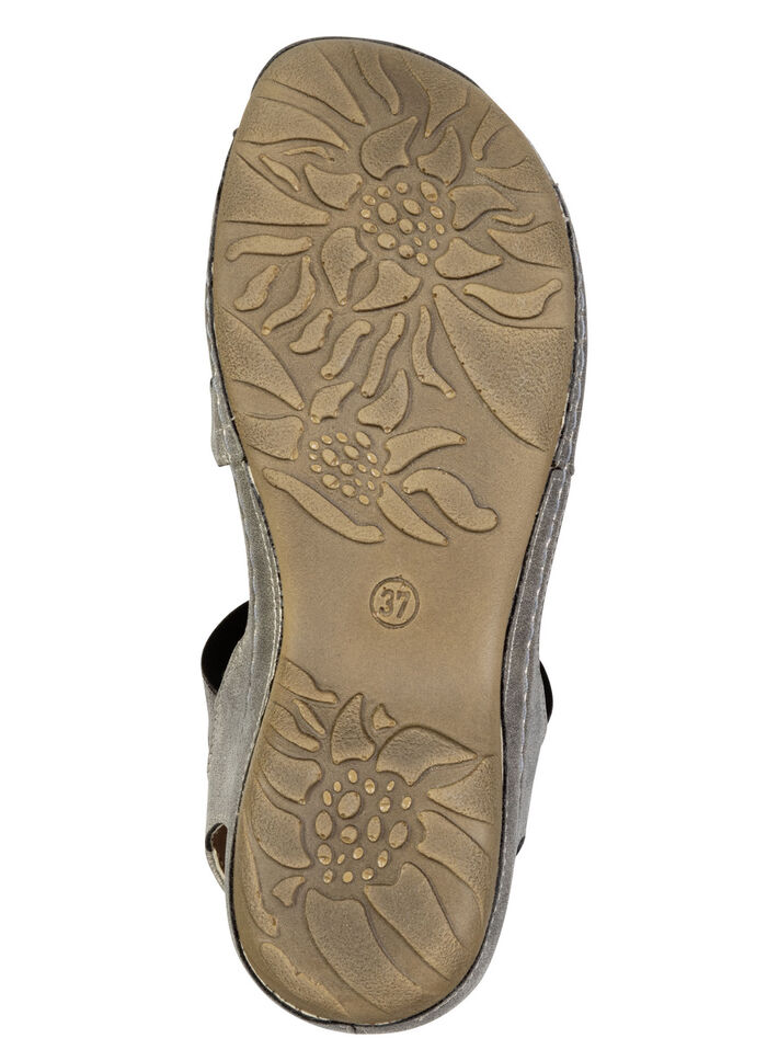 Gemini, modische Damen-Sandalen, Weite G, mit Blüten-Applikationen BRONZE