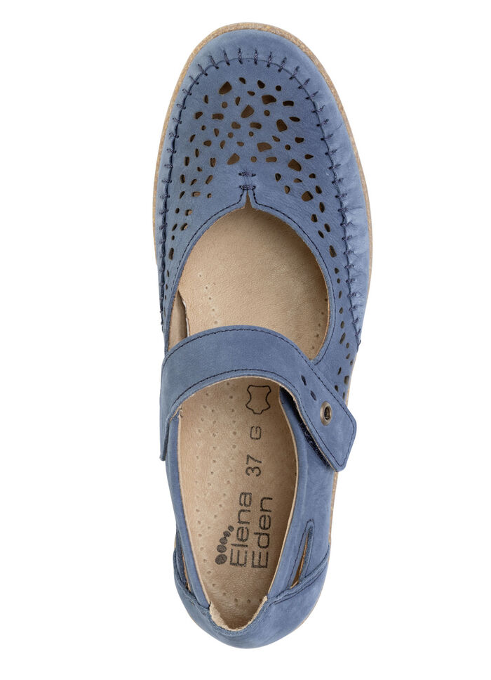 ELENA EDEN Slipper aus luftig durchbrochenem Leder JEANS