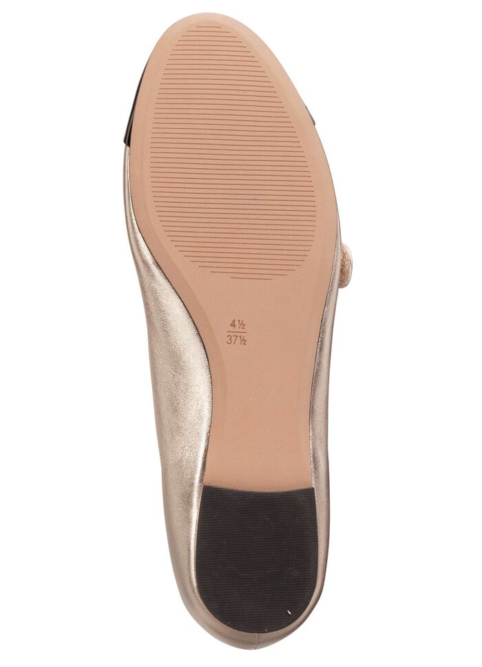 Caprice, schicke Damen-Ballerinas, Weite G, mit herausnehmbarem Fu&szlig;bett GOLD-SCHWARZ