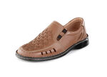 GINO GALANTE, sommerliche Herren-Slipper, mit Gummizug COGNAC