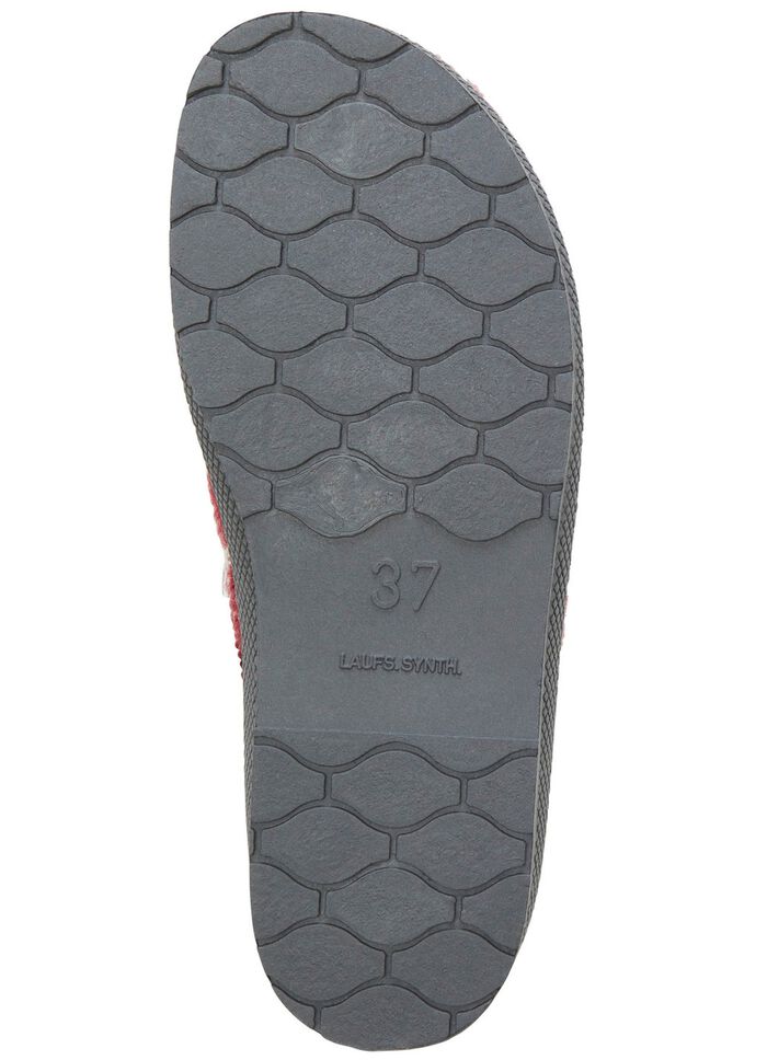 Textil-Pantoffel mit sch&ouml;ner Stickerei BORDEAUX