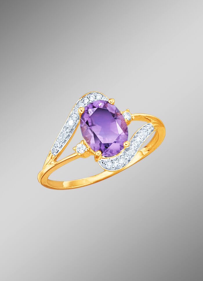 Damenring mit echt Amethyst 