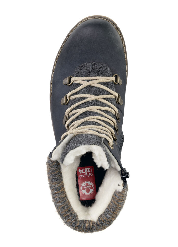 Rieker Schn&uuml;r-Bootie mit Klimamembrane DUNKELBLAU-GRAU