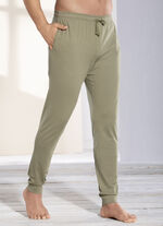 Schlaf- und Freizeithose mit BIO Baumwolle, B&uuml;ndchenabschll&uuml;ssen  und Durchzugsband 