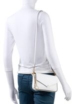 Laurina Mini-Tasche aus genarbtem Kalb-Nappaleder WEISS