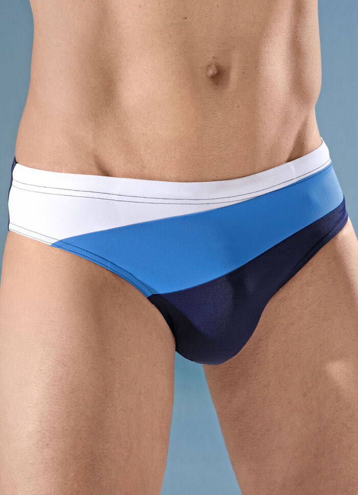 Badehose in Slipform mit bunten Einsätzen 