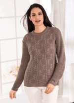 Pullover in Strickmix TAUPE