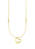 Herz-Anhänger mit synth. Zirkonia und Ankerkette 