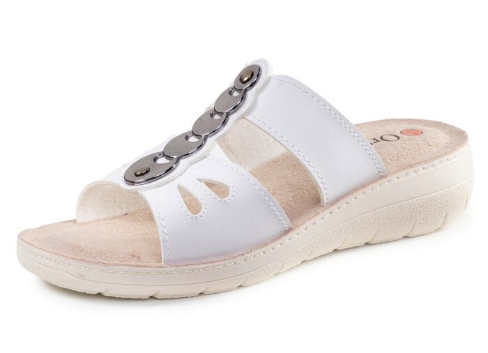 Pantolette mit gl&auml;nzendem Schmuck 