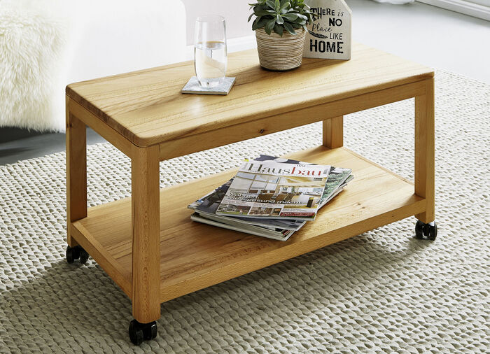 Beistellwagen aus geöltem Massivholz KERNBUCHE